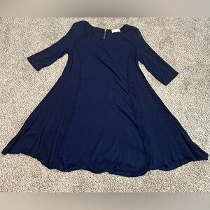 Altar'd State Navy Swing Dress with 3/4 Sleeves Size Small